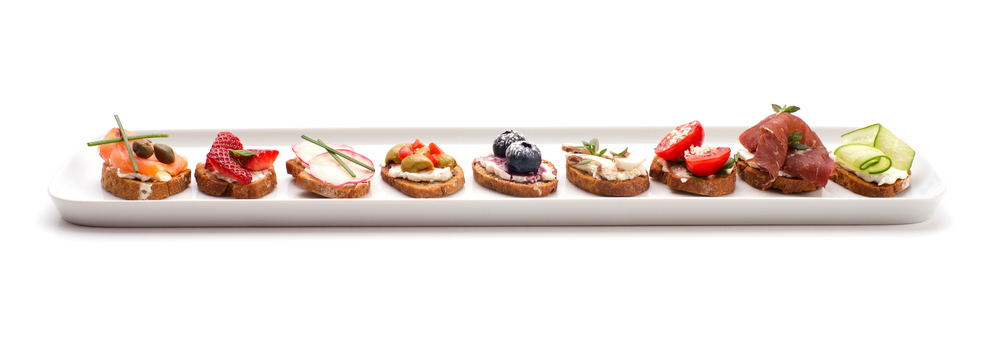 cateringbanner.jpg Canapes on White Plate