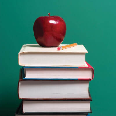 Apple, Pencil and Books Apple, Pencil and Books